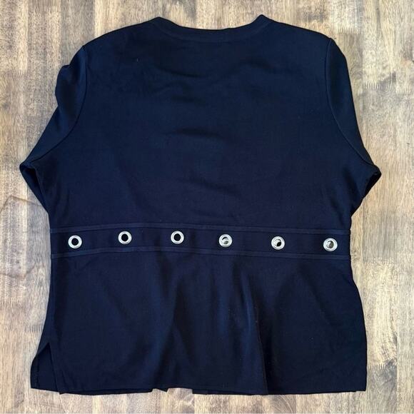 Exclusively Misook Women's Knit Cardigan Metal Grommet Detail Sweater Size Large - Picture 8 of 8